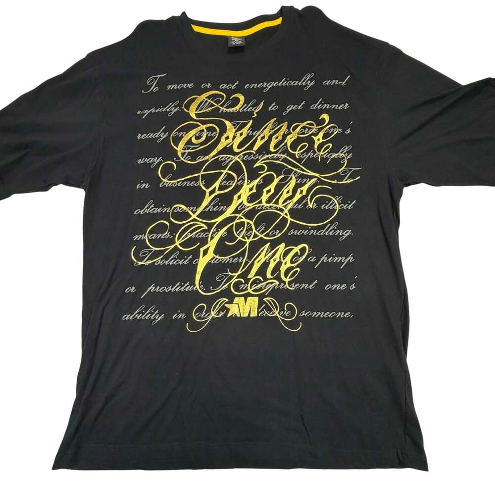 Vintage Mecca USA Since Day One Graphic T-Shirt Black Gold Men's 4X